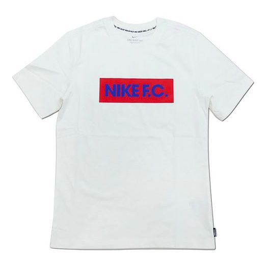 Nike Alphabet Pattern Round Neck Cotton Short Sleeve White CT8430-101