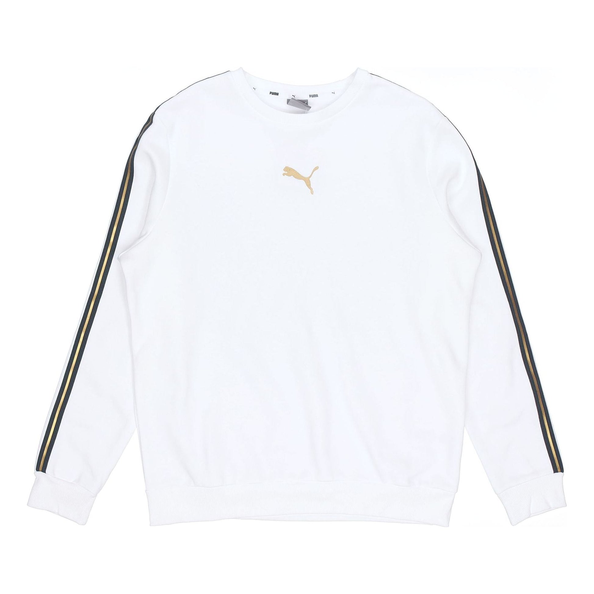 PUMA Metallic Nights Crew Sweatshirt 'White Black Gold' 587141-02