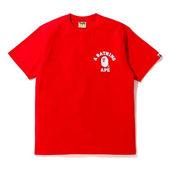 Men's BAPE SS20 Classic Ape Head Short Sleeve Red 0ZXTEM110009E