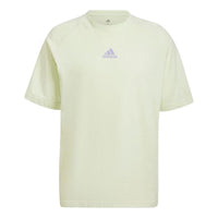 Men's adidas Logo Printing Round Neck Pullover Short Sleeve Japanese Version Green T-Shirt HE4420