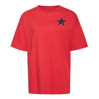Converse Back Alphabet Smiling Face Printing Short Sleeve Unisex Red 10023739-610