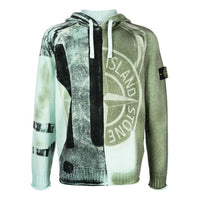 STONE ISLAND Motion Saturation Logo Knitted Hoodie 'Aqua' 7715568T1-V0044