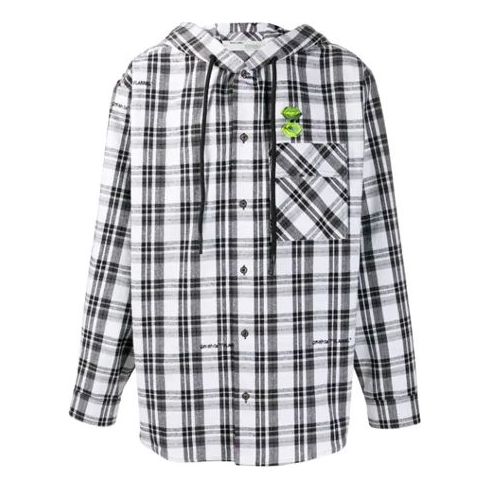 Off-White Stripe Hooded Long-sleeve Shirt Unisex White OMGA099R20G710010100
