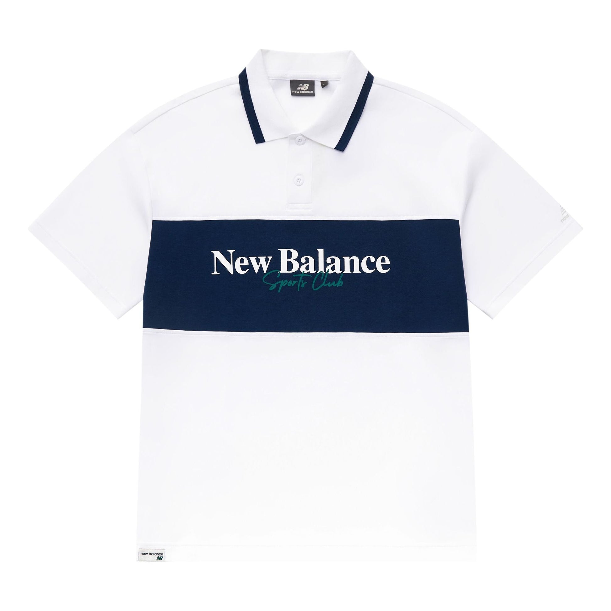 New Balance Polo T-Shirt Asia Sizing 'White Blue' 5FD24203-WT