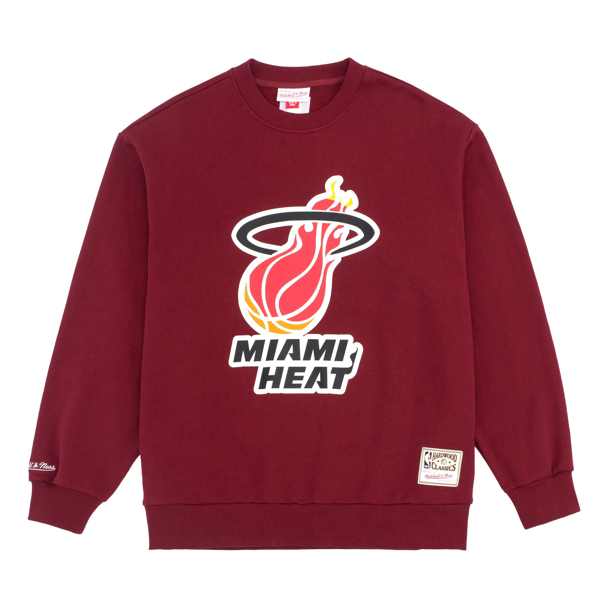 Mitchell & Ness x NBA Miami Heat Logo Sweatshirt 'Red' MNJYFWHD23092002-RED