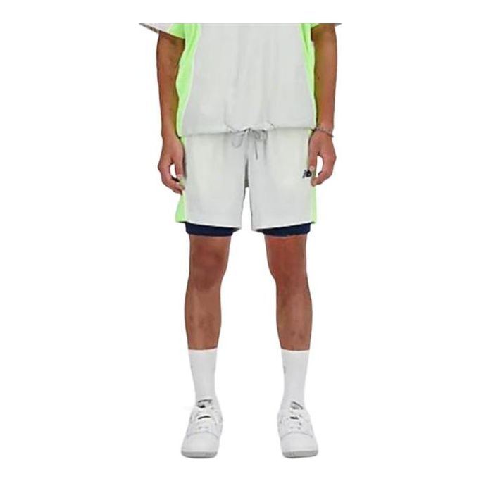 New Balance Hoops On Court 2 in 1 Shorts Asia Sizing 'Grey Matter' MS41586-GYM