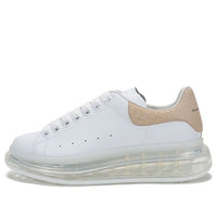 (WMNS) Alexander McQueen Clear Sole Oversized Sneaker 'Beige Embossed Suede Crocodile' 650796WHZ4V9728