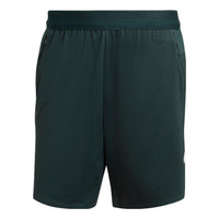 Men's adidas Solid Color Logo Printing Elastic Waistband Sports Shorts Green HD3565