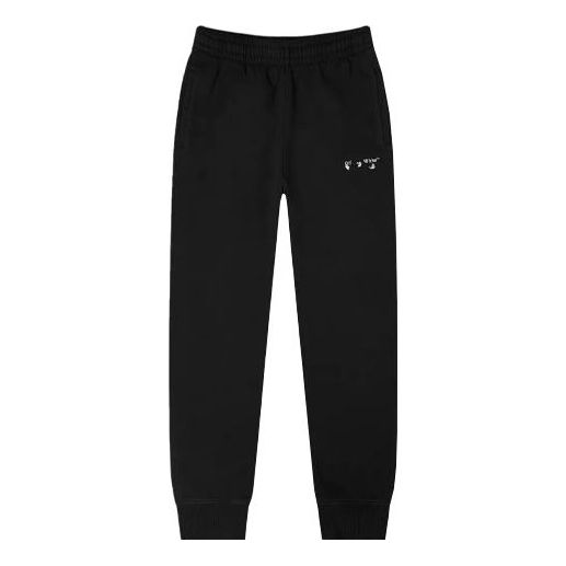 Off-White SS21 Logo Alphabet Sports Pants Loose Fit Black OMCH029S21FLE0011001