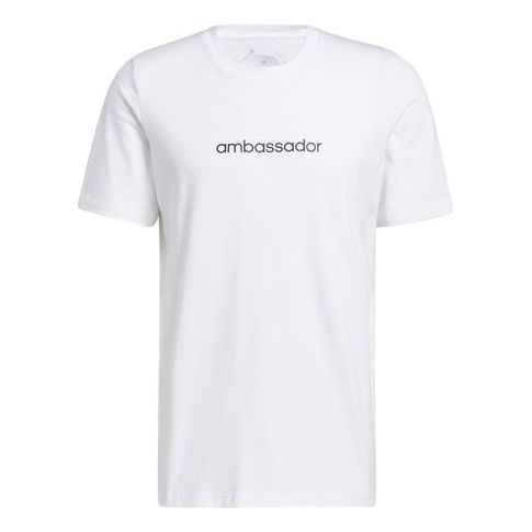 adidas Adcrs Grph T Alphabet Printing Round Neck Sports Short Sleeve White GL2412