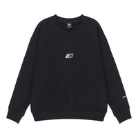 (WMNS) New Balance Essentials Sweatshirt Asia Sizing 'Black White' AWT23514-BK