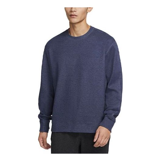 Nike Yoga Solid Color Round Neck Casual Pullover Sports Navy Blue CU6246-410