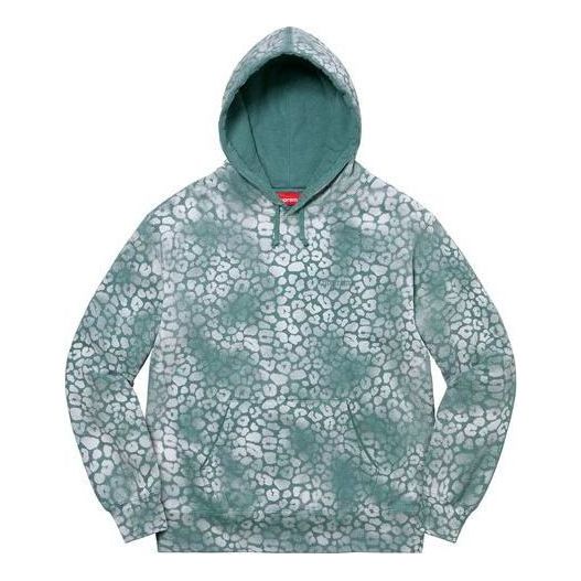 Supreme Bleached Leopard Hooded Sweatshirt 'Teal' SUP-FW21-386