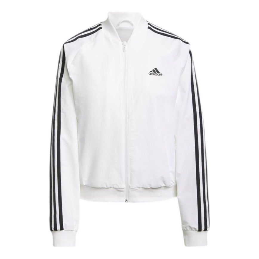 (WMNS) adidas Essentials 3-Stripes Track Jacket Asia Sizing 'White Black' H10180