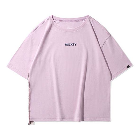 (WMNS) Li-Ning x Disney Crossover Loose Casual Sports Tee 'Purple' ATSQ114-2