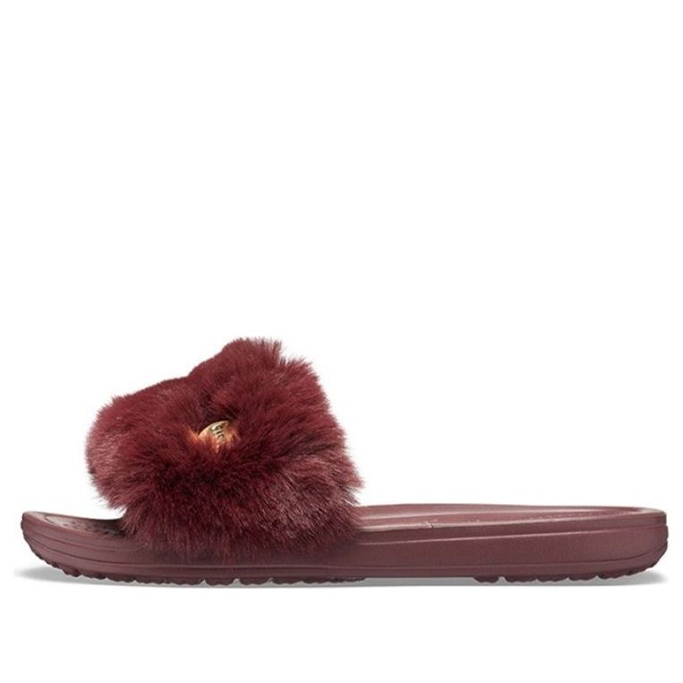 (WMNS) Crocs Wine Red Slippers 205968-60U
