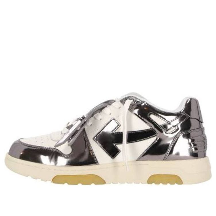 Off-White Out Of Office Low-Top Patent sneaker 'Silver White' OMIA189F22LEA0070172