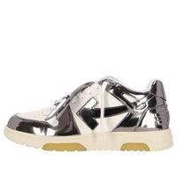 Off-White Out Of Office Low-Top Patent sneaker 'Silver White' OMIA189F22LEA0070172