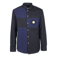 Men's KENZO SS21 Casual Long Sleeves Shirt Black Blue F955CH6081LE-99