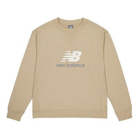 New Balance NB Essentials Stacked Logo Crewneck Sweatshirt Asia Sizing 'Tan' AMT41356-SOT