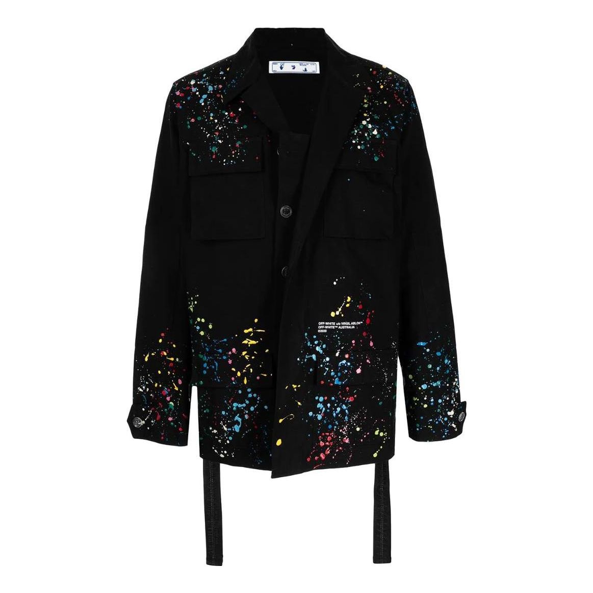 Off-White X Marais Splatter Field jacket 'Black' OMEA038T20FAB0031001
