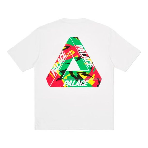 PALACE Back Logo Printing Round Neck Short Sleeve Unisex White PAL-FW20-521