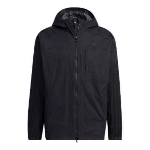 adidas Denim Look Regular Fit Stretch Woven Hooded Track Top IA9390