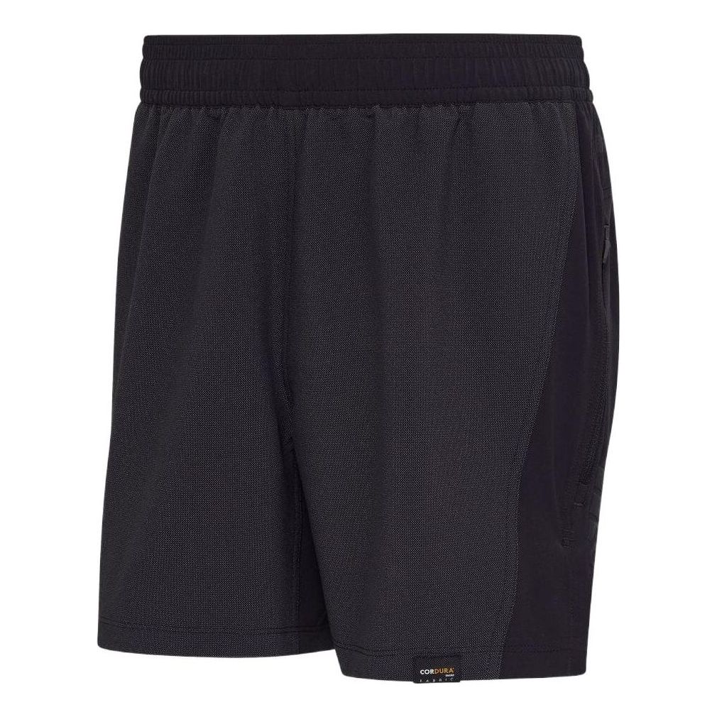 Men's adidas Solid Color Splicing Casual Straight Printing Shorts Black HD3575