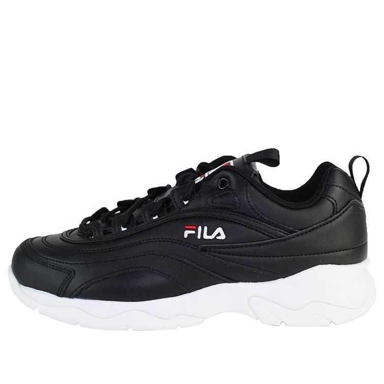 FILA Disarray Leather Athletic Shoes 'Black White' 5CM00783_014