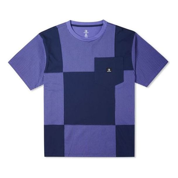 Converse Color Blocked Jersey Pocket T-Shirt Asia Sizing 'Purple' 10023255-A01