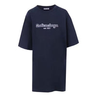 Balenciaga EST. 1917 Oversized Cotton T-Shirt 'Dark Blue' 583218TFV44