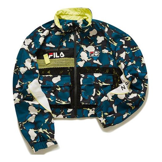 Fila FUSION Short lapel Cargo Woven Jacket Blue T11W025702F-BK