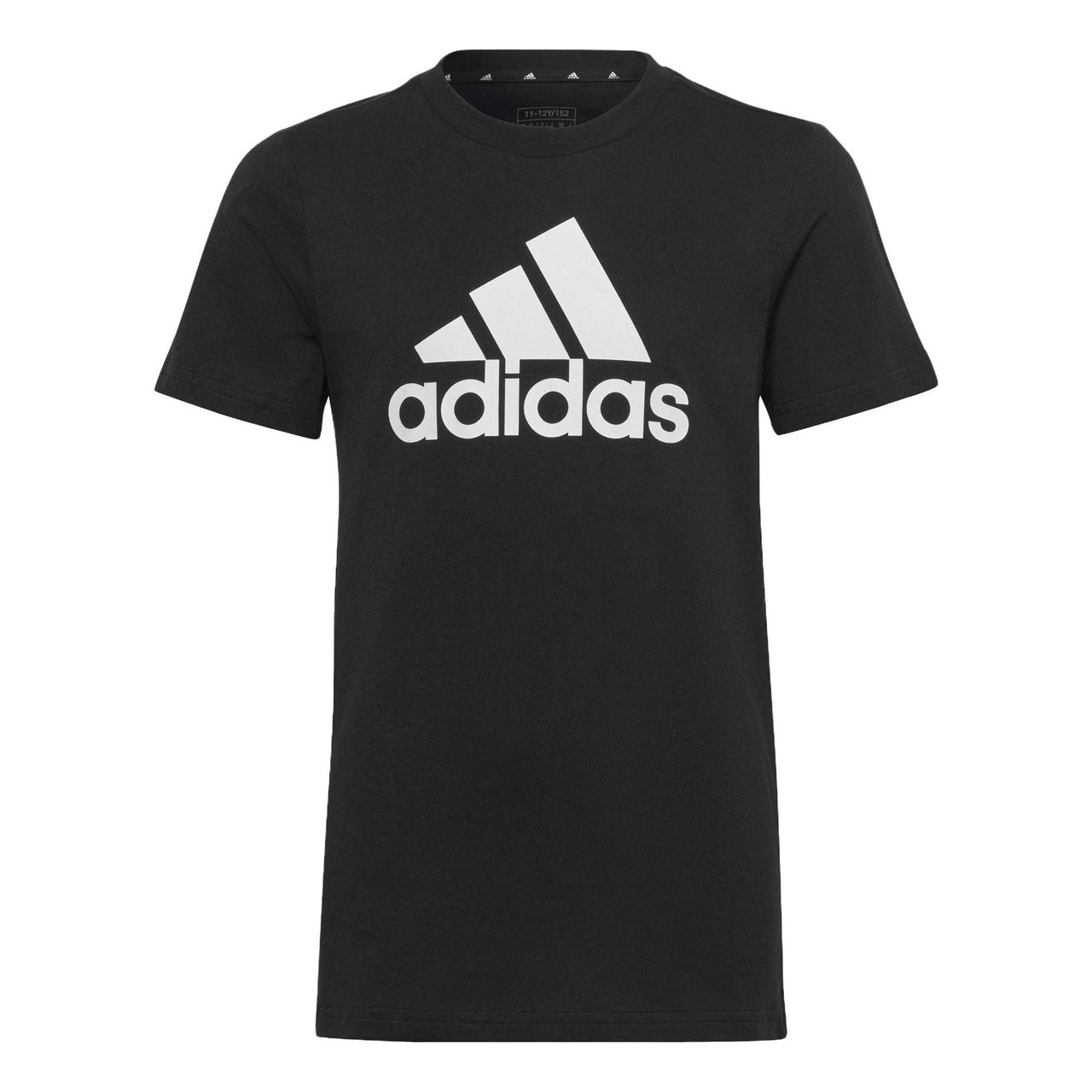(GS) adidas Essentials Big Logo Cotton Slim T-Shirt Asia Sizing 'Black White' IC9959