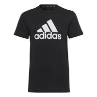 (GS) adidas Essentials Big Logo Cotton Slim T-Shirt Asia Sizing 'Black White' IC9959