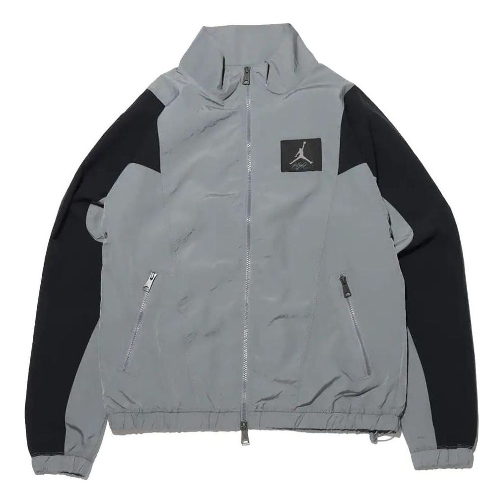 Air Jordan Flight Splicing Casual Sports Stand Collar Jacket Gray CV3151-084