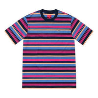 Supreme SS19 Multi Stripe S/S Top Navy Short Sleeve Unisex Navy Blue SUP-SS19-130