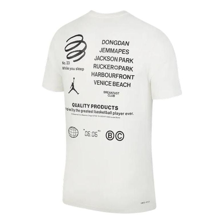 Air Jordan Solid Color Round Neck Pullover Brand Alphabet Pattern Short Sleeve T-Shirt Men's White DM1431-133
