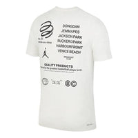 Air Jordan Solid Color Round Neck Pullover Brand Alphabet Pattern Short Sleeve T-Shirt Men's White DM1431-133