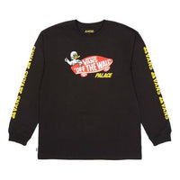 PALACE x Vans Crossover Off The Wall Classic Alphabet Pattern Printing Round Neck Long Sleeves Black T-Shirt VN0A7VCMBLK