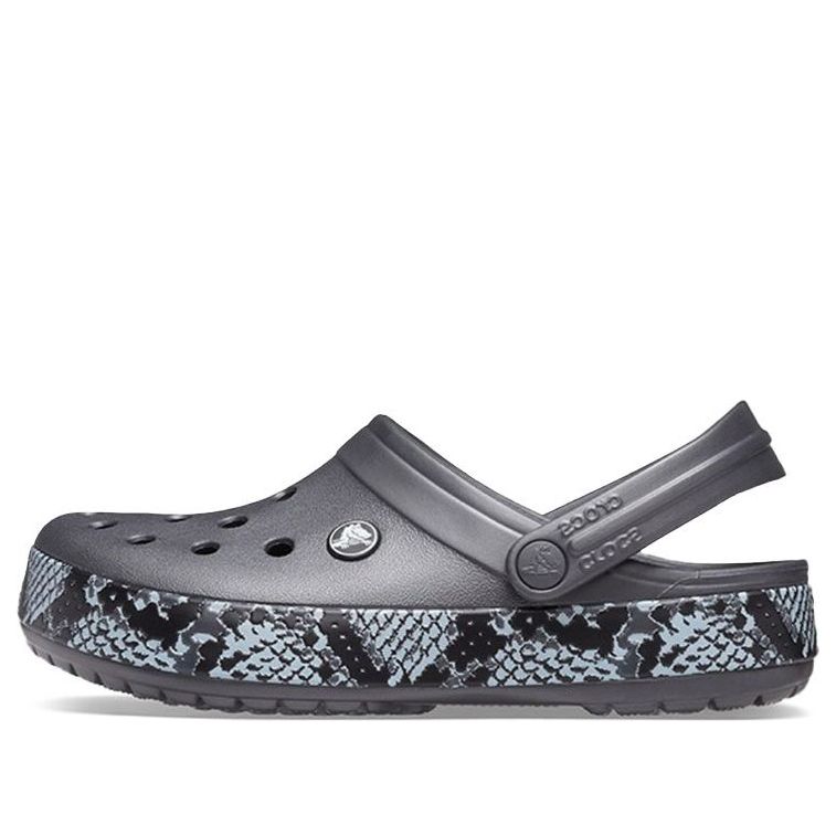 (WMNS) Crocs Snake Pattern graphite black Sandals 206380-02W
