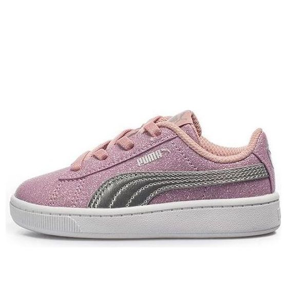 (TD) PUMA Vikky V2 Glitz Casual Board Shoes Grey/Pink 370626-02