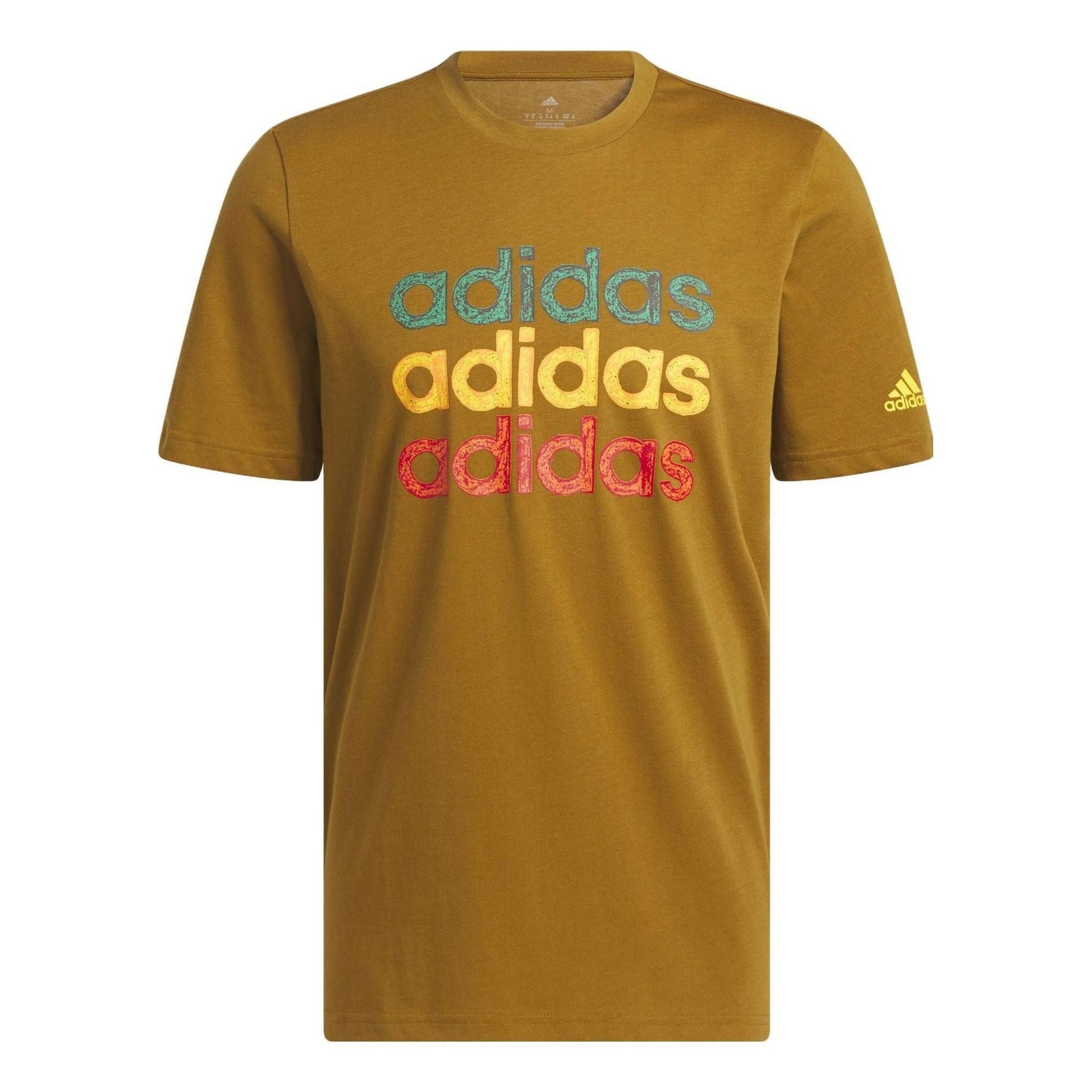 adidas Multi Linear Sportswear Graphic T-Shirt 'Brown' HS2525