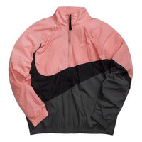 Nike Large logo Windbreaker Jacket Black Gray Pink AR3132-668