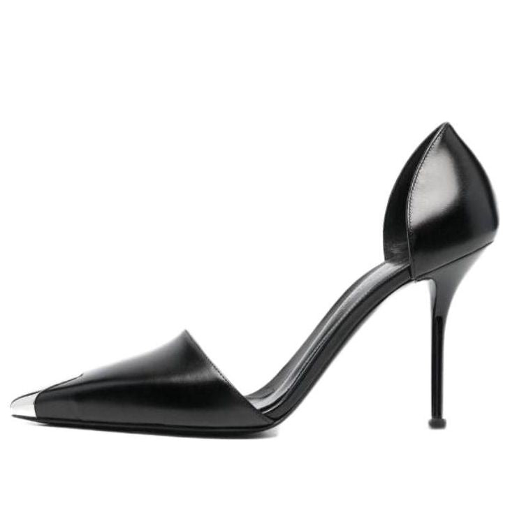 (WMNS) Alexander McQueen Harness Punk Heels 'Black Silver' 718874WHSWD1081