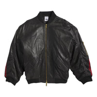 adidas x Chavarria Leather Bomber Jacket 'Black' KD9356