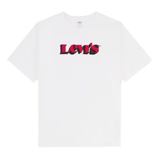 Men's Levis Round Neck Printing Short Sleeve White 16143-0108