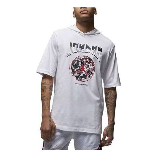 Air Jordan Sport Hooded T-Shirt 'White Black' FB7427-100