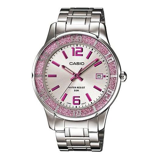 CASIO Waterproof Pink Dial Stainless Steel Strap Analog LTP-1359D-4AV