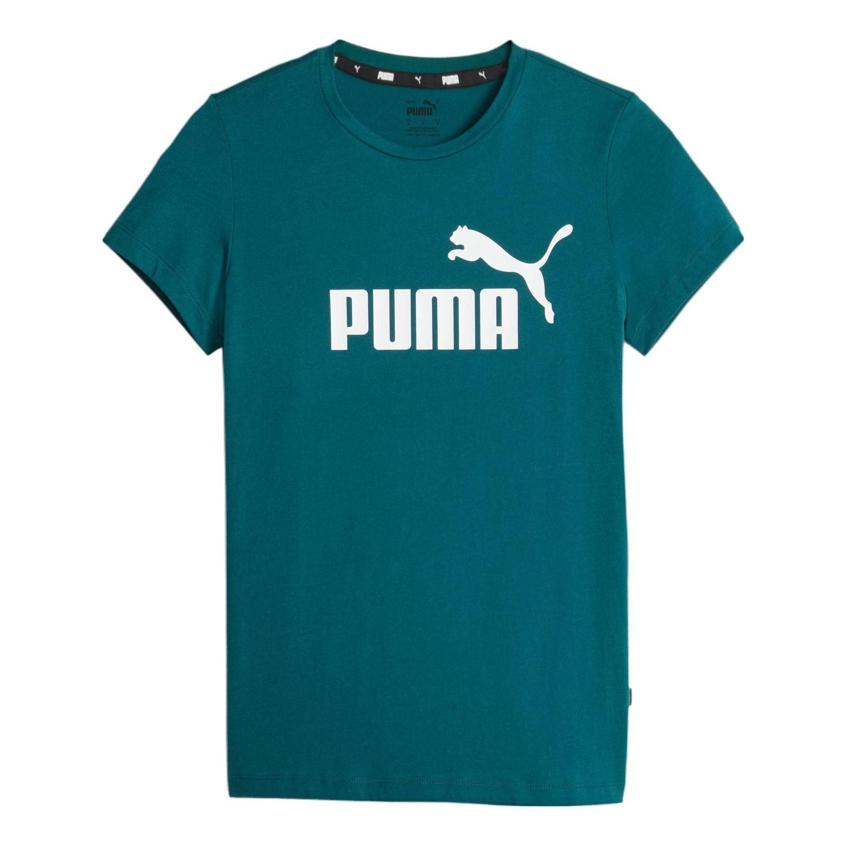 (WMNS) PUMA Essentials Logo Tee 'Green Teal' 586775-43