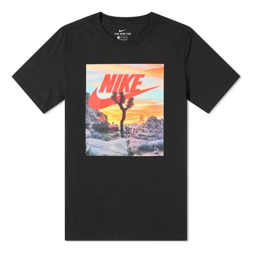Nike Festival Photo Sunset Printing Short Sleeve Black CT6884-010